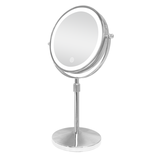 مراية دائرية ذات وجهين مع ليد - مرآة عادية + مرآة مكبرة 20 سم مراية دائرية ذات وجهين مع ليد - مرآة عادية + مرآة مكبرة 20 سم