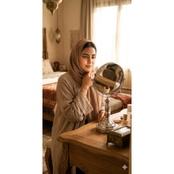 مراية دائرية ذات وجهين - مرآة عادية + مرآة مكبرة 17 سم