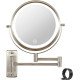مراية دائرية حائط ذات وجهين مع ليد - مرآة عادية + مرآة مكبرة 20 سم