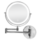 مراية دائرية حائط ذات وجهين مع ليد - مرآة عادية + مرآة مكبرة 20 سم