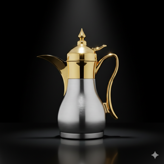 دلة قهوة من ريسا استانلس ستيل بلمسة ذهبية فاخرة 500 مل دلة قهوة من ريسا استانلس ستيل بلمسة ذهبية فاخرة 500 مل