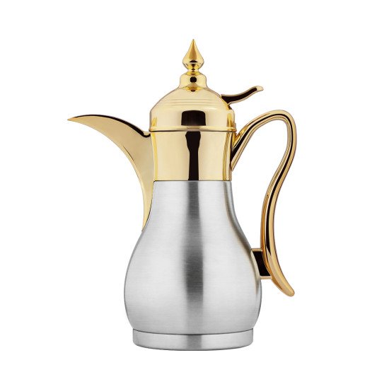 دلة قهوة من ريسا استانلس ستيل بلمسة ذهبية فاخرة 500 مل دلة قهوة من ريسا استانلس ستيل بلمسة ذهبية فاخرة 500 مل