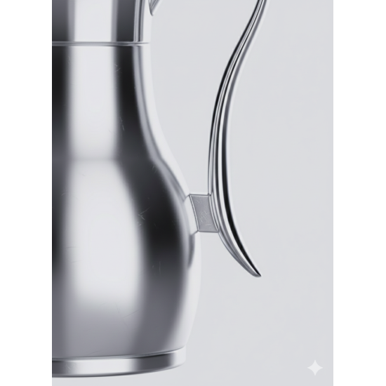 دلة قهوة من ريسا استانلس ستيل فضي فاخرة 1 لتر