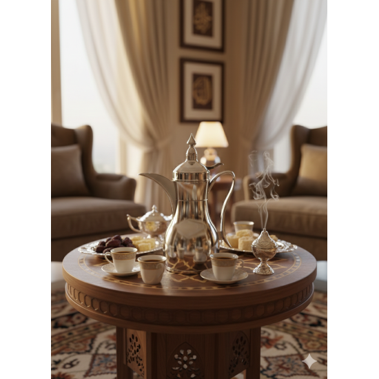 دلة قهوة من ريسا استانلس ستيل فضي فاخرة 1 لتر