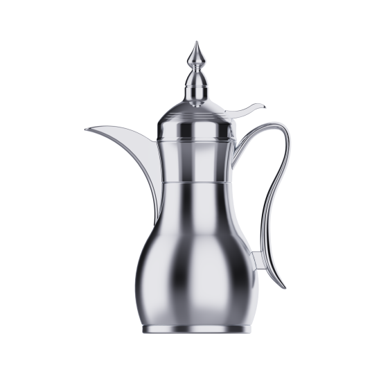 دلة قهوة من ريسا استانلس ستيل فضي فاخرة 1 لتر