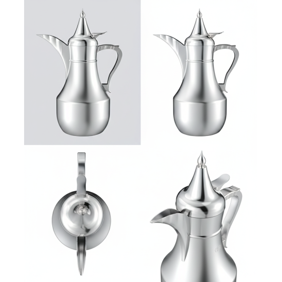 دلة قهوة من ريسا استانلس ستيل فضي فاخرة 65 مل