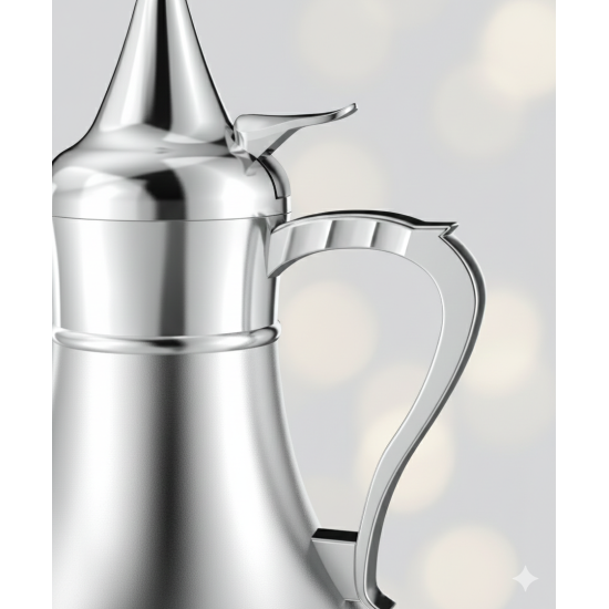 دلة قهوة من ريسا استانلس ستيل فضي فاخرة 65 مل