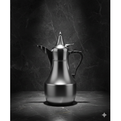 دلة قهوة من ريسا استانلس ستيل فضي فاخرة 65 مل