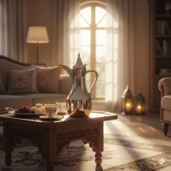 دلة قهوة من ريسا استانلس ستيل فضي فاخرة 1 لتر