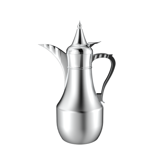 دلة قهوة من ريسا استانلس ستيل فضي فاخرة 1 لتر