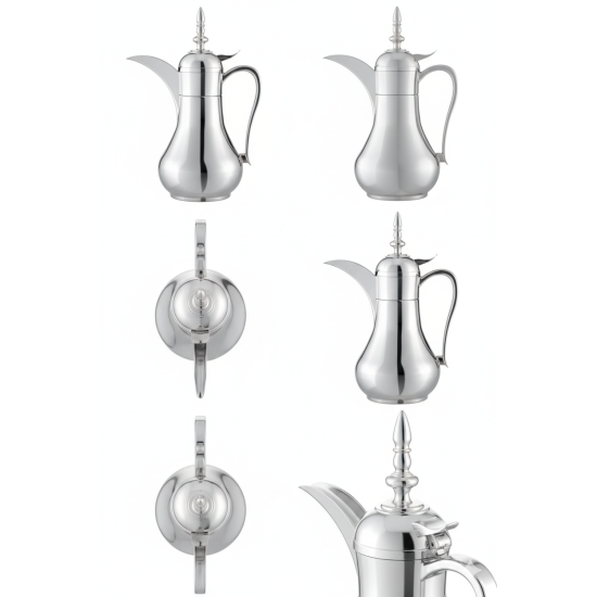 دلة قهوة من ريسا استانلس ستيل فضي فاخرة 65 مل