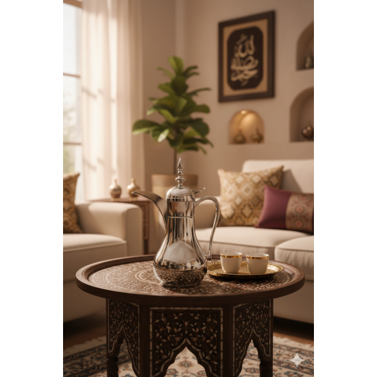 دلة قهوة من ريسا استانلس ستيل فضي فاخرة 65 مل