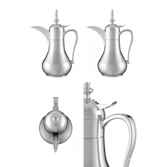 دلة قهوة من ريسا استانلس ستيل فضي فاخرة 1 لتر دلة قهوة من ريسا استانلس ستيل فضي فاخرة 1 لتر