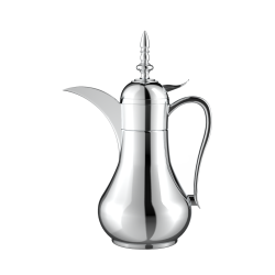 دلة قهوة من ريسا استانلس ستيل فضي فاخرة 1 لتر