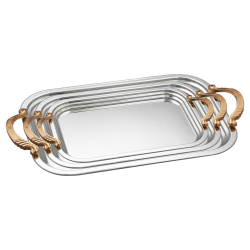 طقم صواني تقديم مشروبات استانلس ستيل – 3 قطع