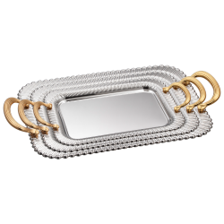 طقم صواني تقديم مشروبات استانلس ستيل – 3 قطع