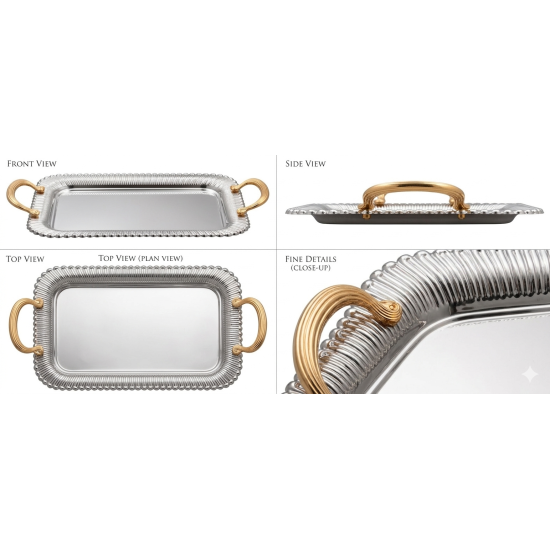 طقم صواني تقديم مشروبات استانلس ستيل – 3 قطع طقم صواني تقديم مشروبات استانلس ستيل – 3 قطع