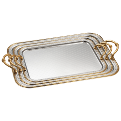 طقم صواني تقديم مشروبات استانلس ستيل – 3 قطع