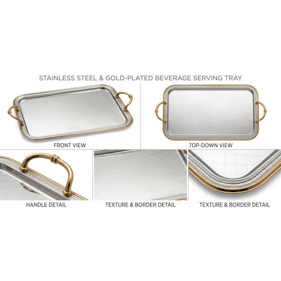 طقم صواني تقديم مشروبات استانلس ستيل – 3 قطع طقم صواني تقديم مشروبات استانلس ستيل – 3 قطع