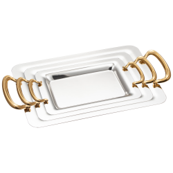 طقم صواني تقديم مشروبات استانلس ستيل – 3 قطع