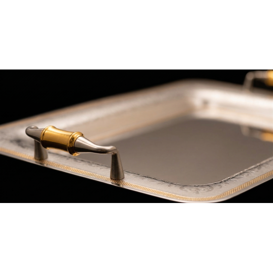 صينية تقديم مشروبات استانلس ستيل - وسط