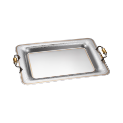 صينية تقديم مشروبات استانلس ستيل - وسط