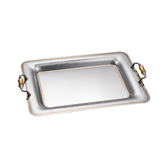 صينية تقديم مشروبات استانلس ستيل - وسط