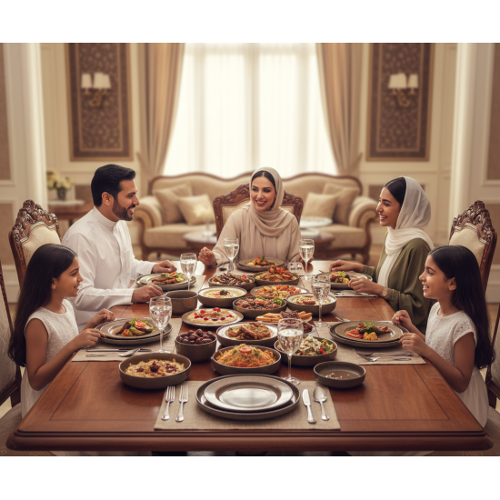 طقم سفرة عشاء خزفي من ريسا 24 قطعة بني غامق