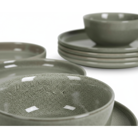 طقم سفرة عشاء خزفي من ريسا 24 قطعة أخضر طقم سفرة عشاء خزفي من ريسا 24 قطعة أخضر