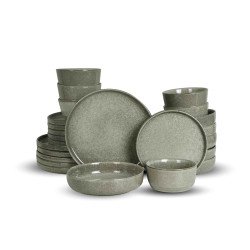 طقم سفرة عشاء خزفي من ريسا 24 قطعة أخضر