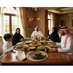 طقم سفرة عشاء خزفي من ريسا 30 قطعة اخضر زيتي