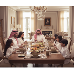 طقم سفرة عشاء خزفي من ريسا 30 قطعة بني فاتح