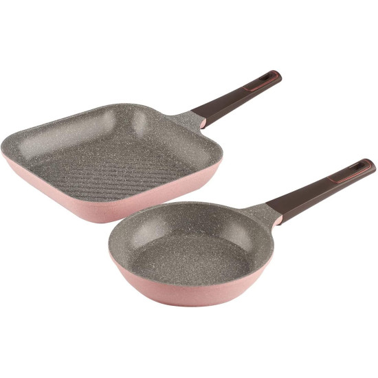 طقم قدور نيوفلام ايني مكون من 20 قطعة وردي