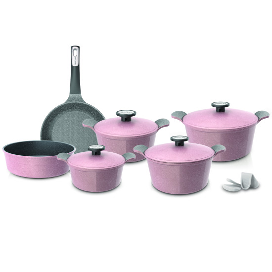Korean Extrema pots set of 10 pieces, pink