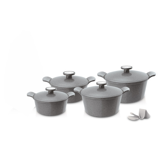 Korean pots set of 8 pieces, Extrem grey