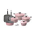 Korean Extrema pots set, 11 pieces, pink