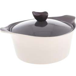 طقم آيني 7 قطع بطبقة من السيراميك لون بيج كريمي غطاء زجاج