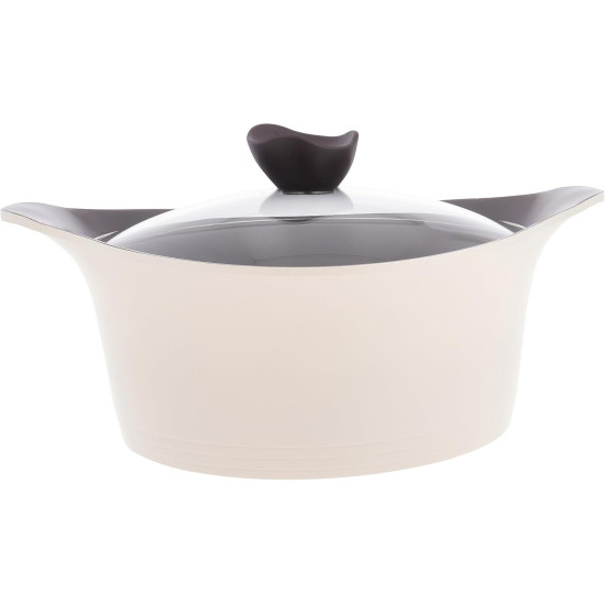 طقم آيني 8 قطع بطبقة من السيراميك لون بيج كريمي غطاء زجاج