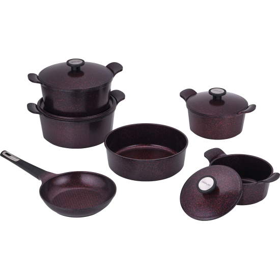 Korean Extrama granite cookware set of 10 pieces, purple