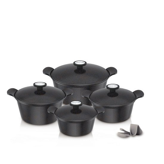 Korean pots set of 8 pieces, Extrem black