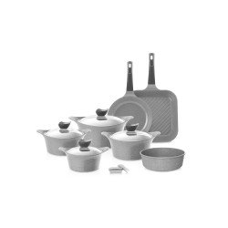 Pots Eni Granite kit cover 11 pieces gray