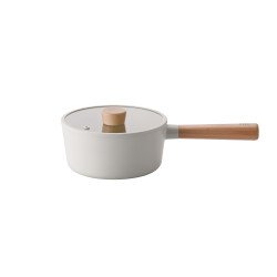 كسرول بغطاء زجاج كوري نيوفلام فيكا سعة 18 سم اوف وايت 