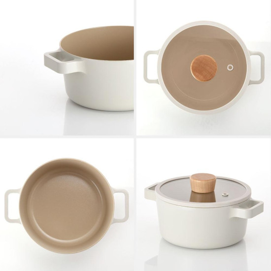 طقم قدور نيوفلام فيكا الكوري 7 قطع بيج