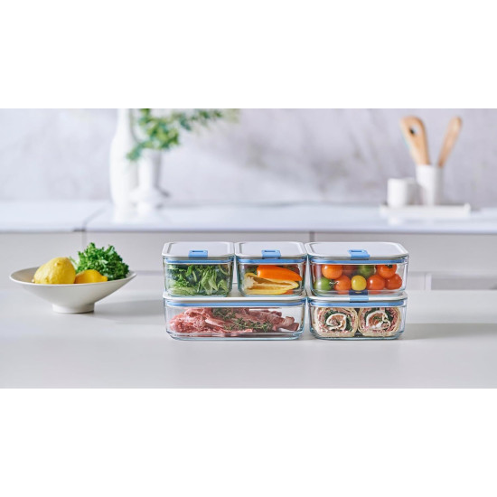 علب تخزين زجاج مستطيل من نيوفلام 2300 مل