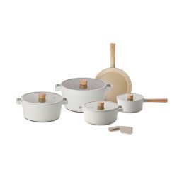 طقم قدور نيوفلام فيكا الكوري 9 قطع بيج