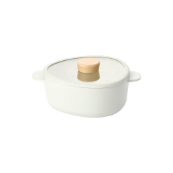 قدر سيراميك فيكا أبيكس بغطاء زجاجي ، اوف وايت 20سم