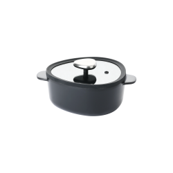 قدر سيراميك فيكا أبيكس بغطاء زجاجي ، اسود 20سم