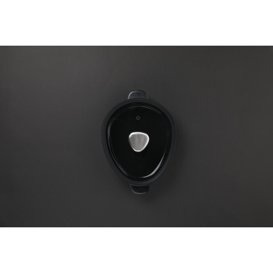 كسرولة منخفضة سيراميك فيكا أبيكس بغطاء زجاجي ، اسود 26 سم