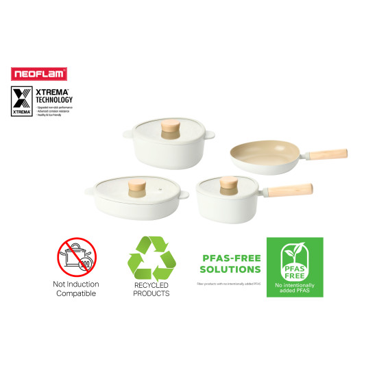 كسرول بغطاء زجاجي فيكا أبيكس سيراميك اوف وايت 18سم