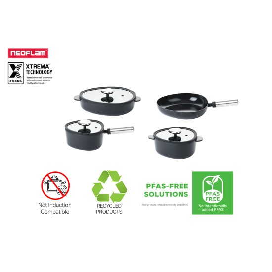 كسرول بغطاء زجاجي فيكا أبيكس سيراميك اسود 18سم